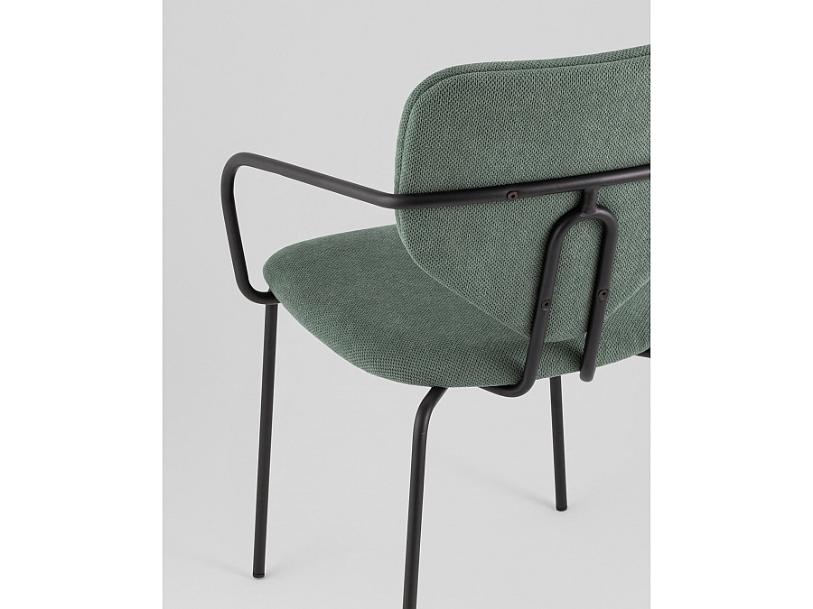 Стул обеденный Masey с подлокотниками зеленый