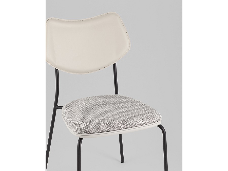 Стул обеденный Casey серый с серой экокожей