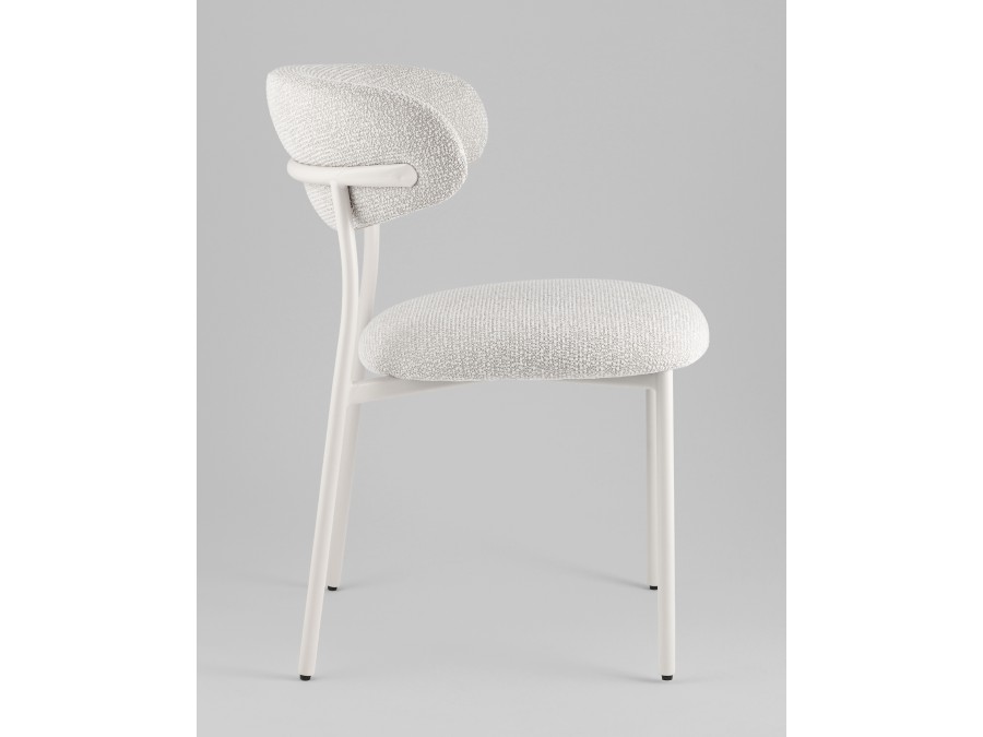 Стул обеденный Ayla серый белые ножки