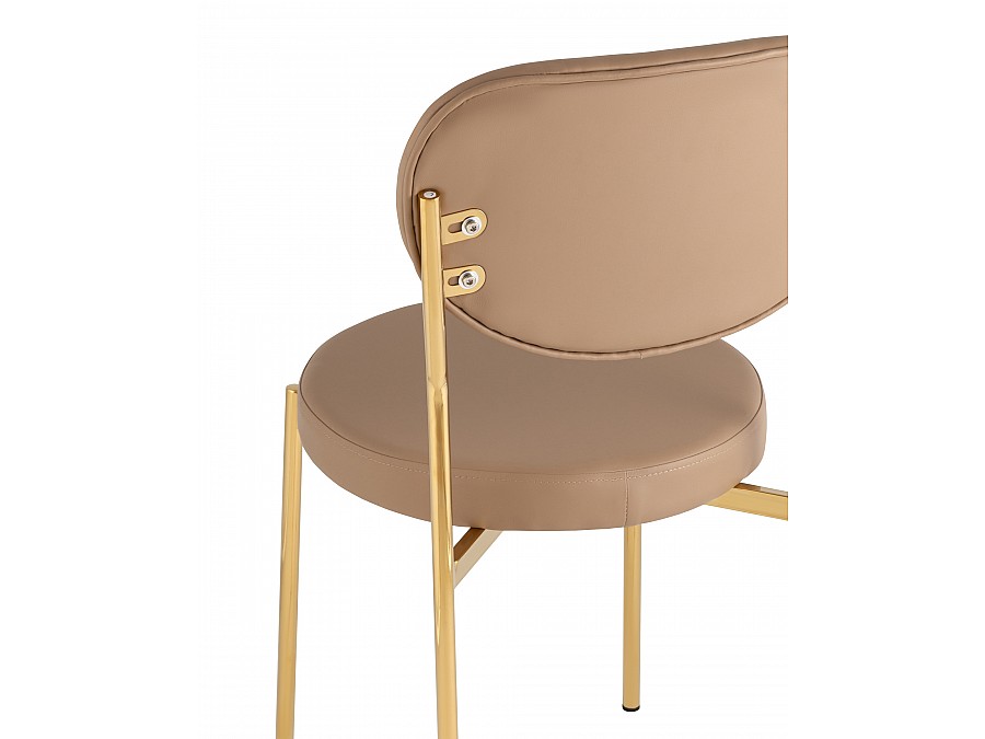 Стул Барбара NEW экокожа бежевая золотые ножки