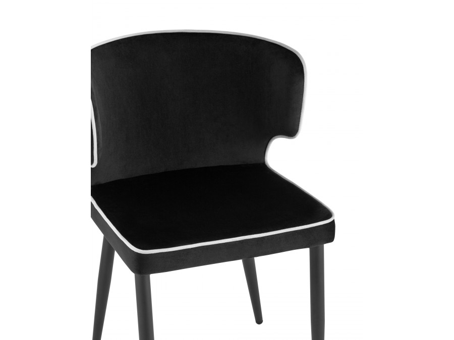 Стул Матео с кантом велюр черный