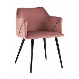 Стул с подлокотниками Джоэл велюр пыльно-розовый