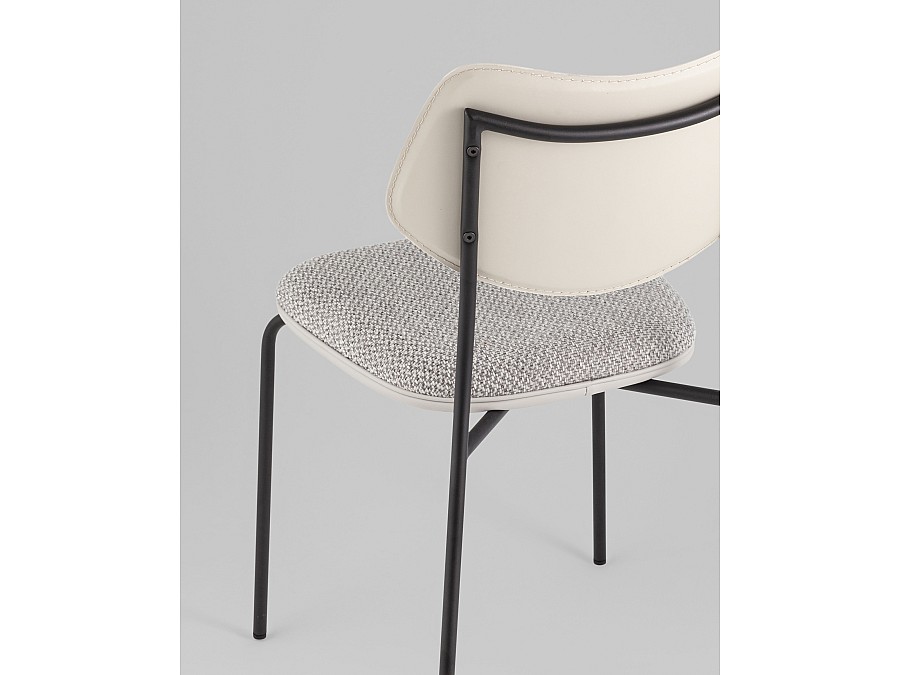 Стул обеденный Casey серый с серой экокожей