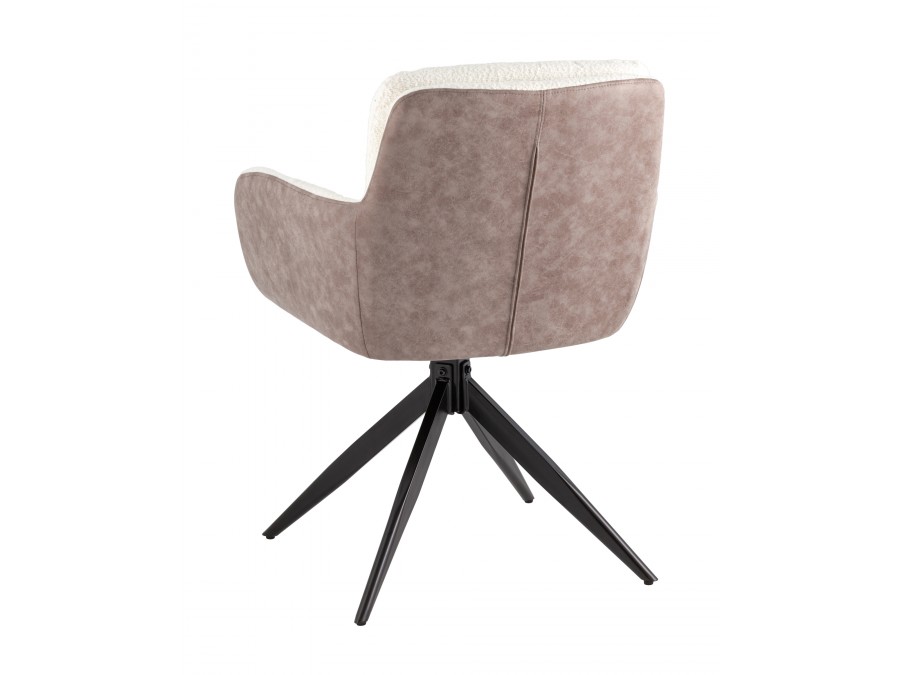 Стул обеденный Waldo молочный c бежевой экокожей