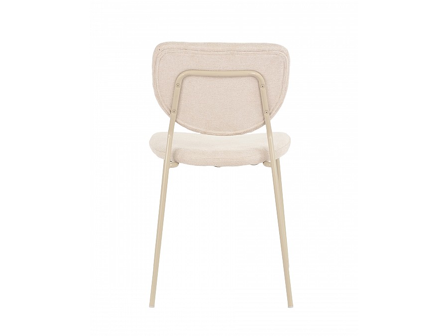 Стул обеденный Gigi шенилл бежевый кремовые ножки