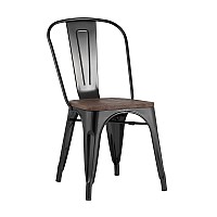 Стул TOLIX WOOD черный глянцевый