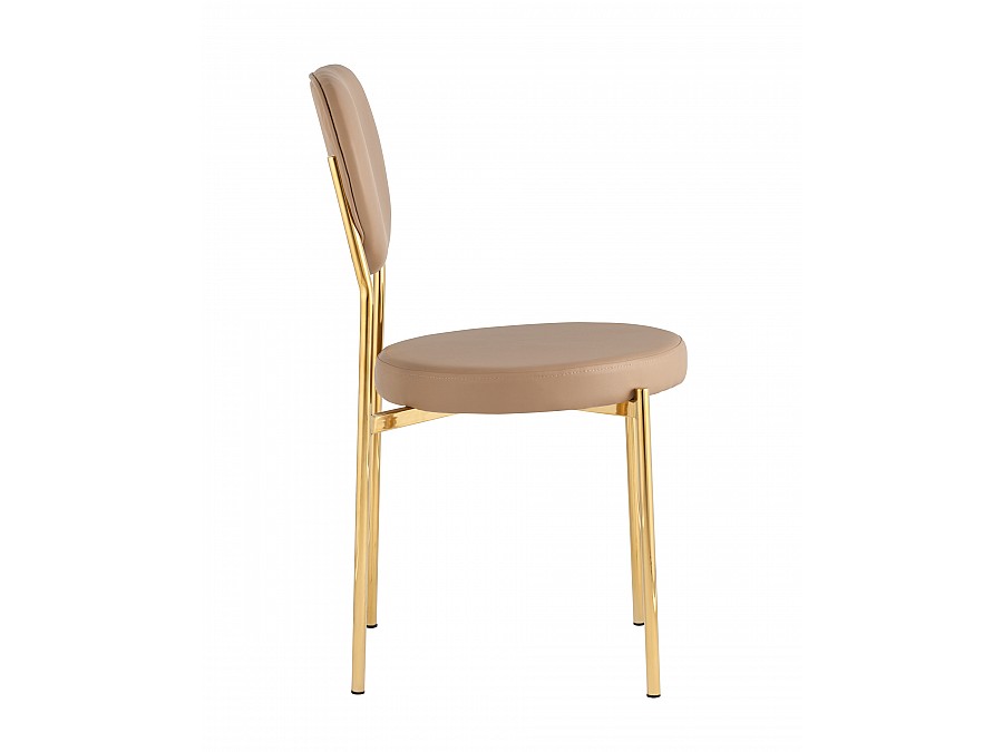 Стул Барбара NEW экокожа бежевая золотые ножки