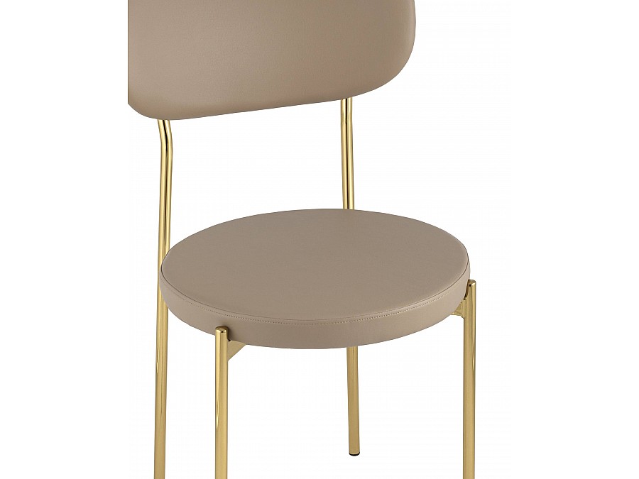 Стул Барбара экокожа бежевая золотые ножки