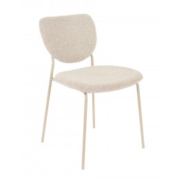 Стул обеденный Gigi серо-бежевый букле кремовые ножки