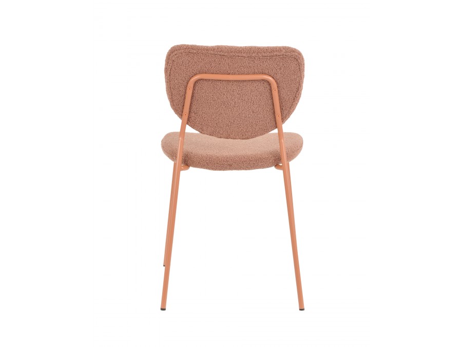Стул обеденный Gigi коричневый букле розовые ножки