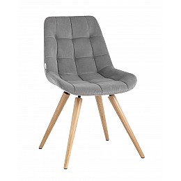 Стул Флекс на деревянных ножках велюр серый