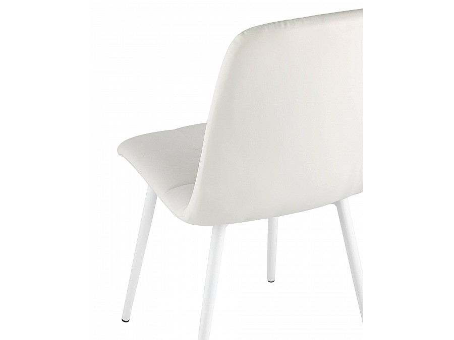 Стул Oliver экокожа белый белые ножки
