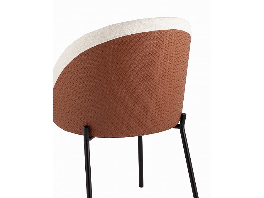 Стул обеденный Adelinde бежевый с коричневой экокожей