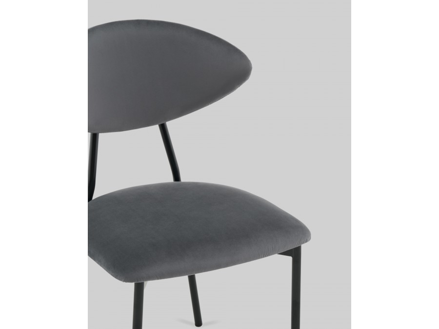 Стул обеденный Квинси велюр темно-серый