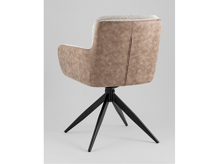 Стул обеденный Waldo светло-серый c бежевой экокожей