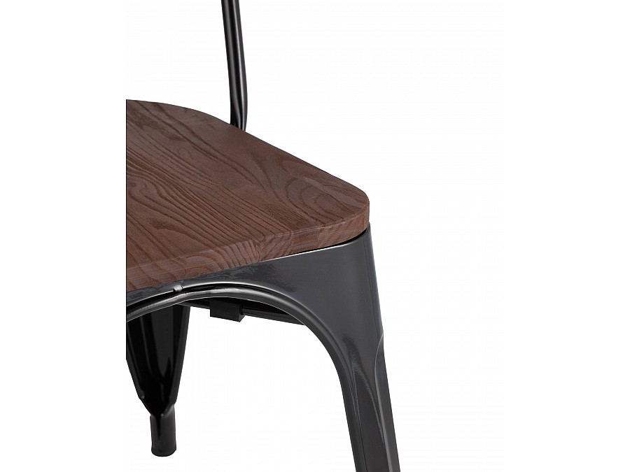 Стул TOLIX WOOD черный глянцевый