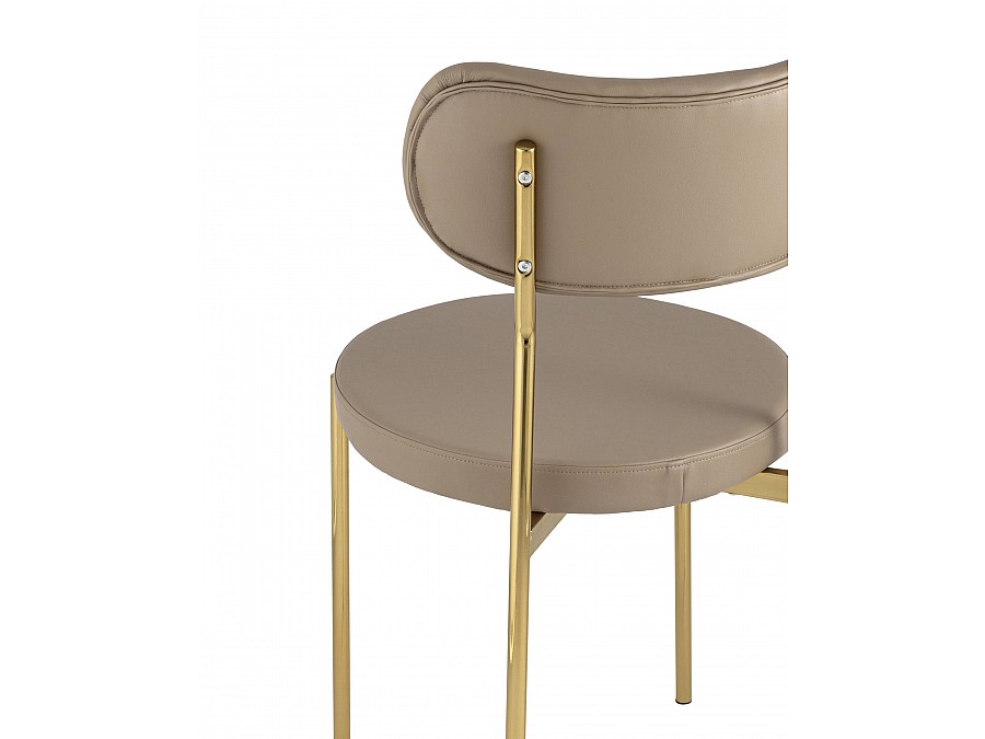 Стул Барбара экокожа бежевая золотые ножки