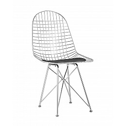 Стул обеденный Eiffel хромированный с черной подушкой