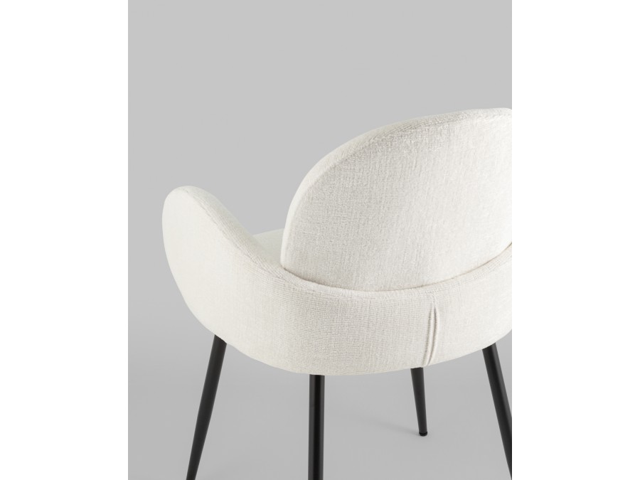 Стул обеденный Wave букле белый