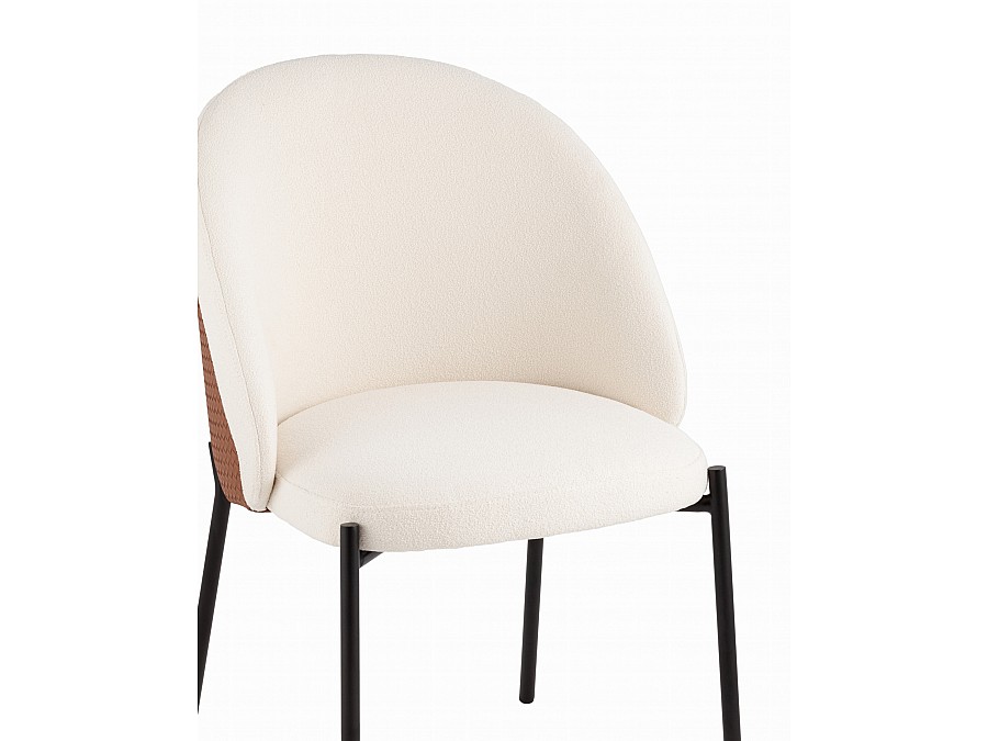 Стул обеденный Adelinde бежевый с коричневой экокожей