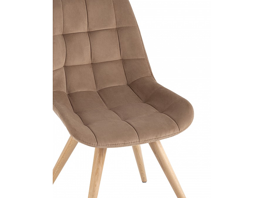Стул Флекс на деревянных ножках велюр капучино