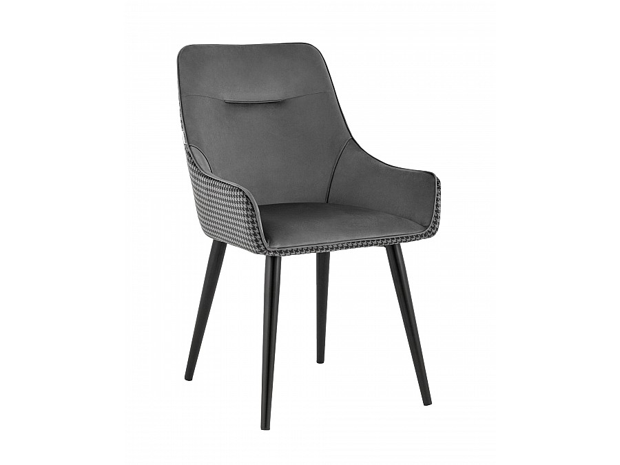 Стул Джоан велюр серый гусиная лапка