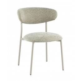 Стул обеденный Ayla бежево-зеленый кремовые ножки