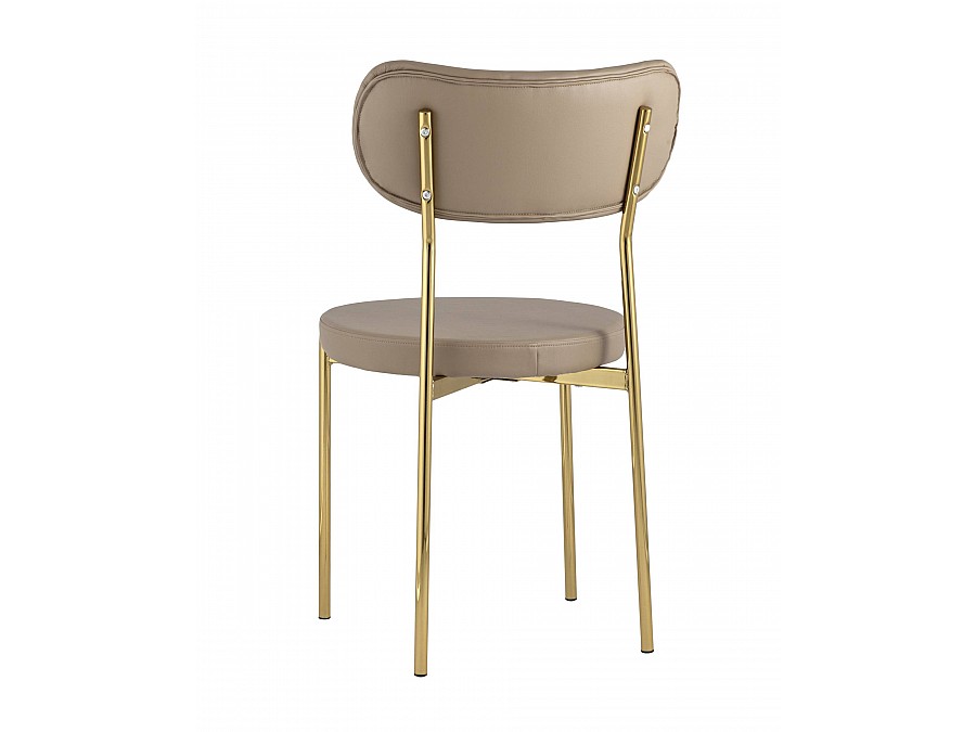 Стул Барбара экокожа бежевая золотые ножки