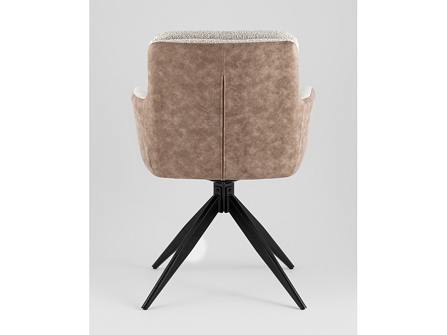 Стул обеденный Waldo светло-серый c бежевой экокожей