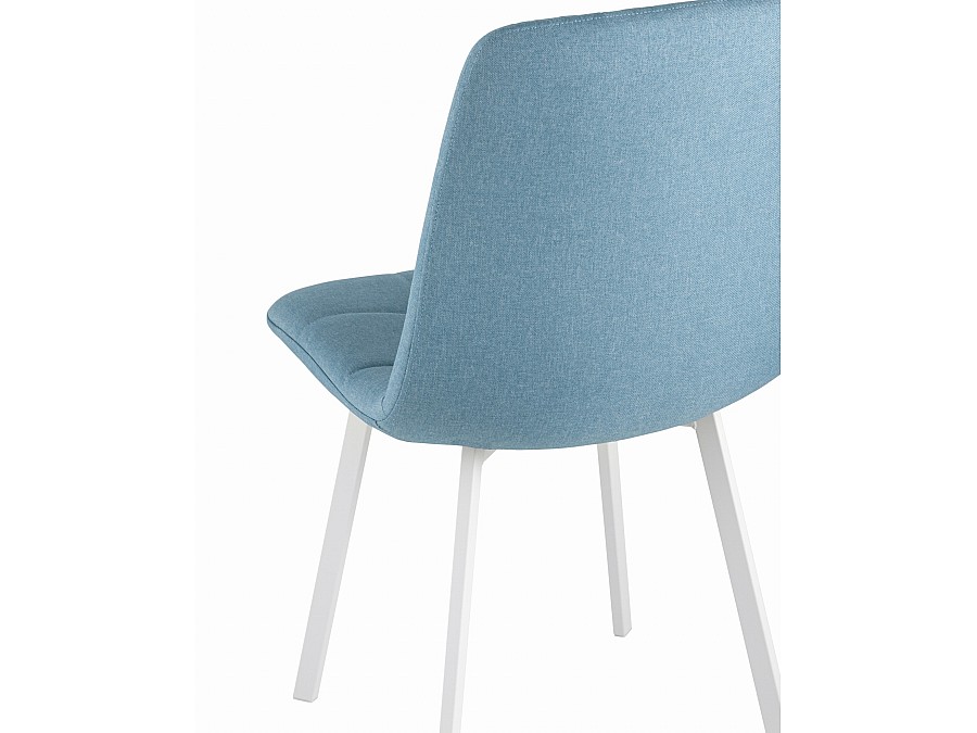 Стул Chilly рогожка голубой ножки белые