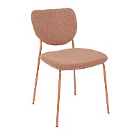 Стул обеденный Gigi коричневый букле розовые ножки