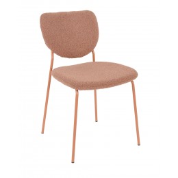 Стул обеденный Gigi коричневый букле розовые ножки