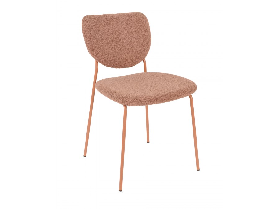 Стул обеденный Gigi коричневый букле розовые ножки