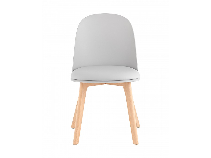 Стул Fog с подушкой светло-серый деревянные ножки