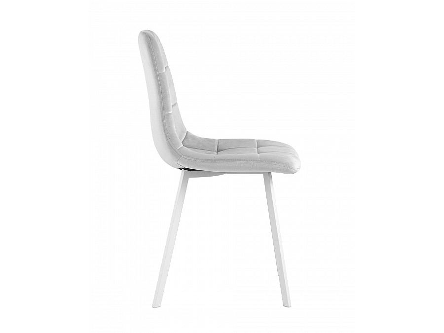 Стул Chilly велюр серебристый ножки белые