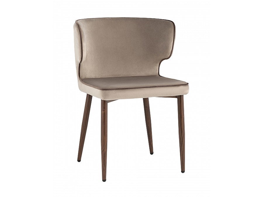 Стул Матео с кантом велюр шампань ножки дерево