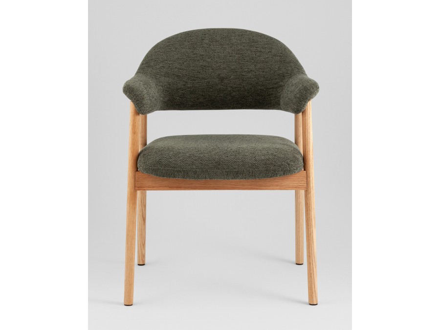 Стул обеденный Tavu с деревянными ножками зеленый