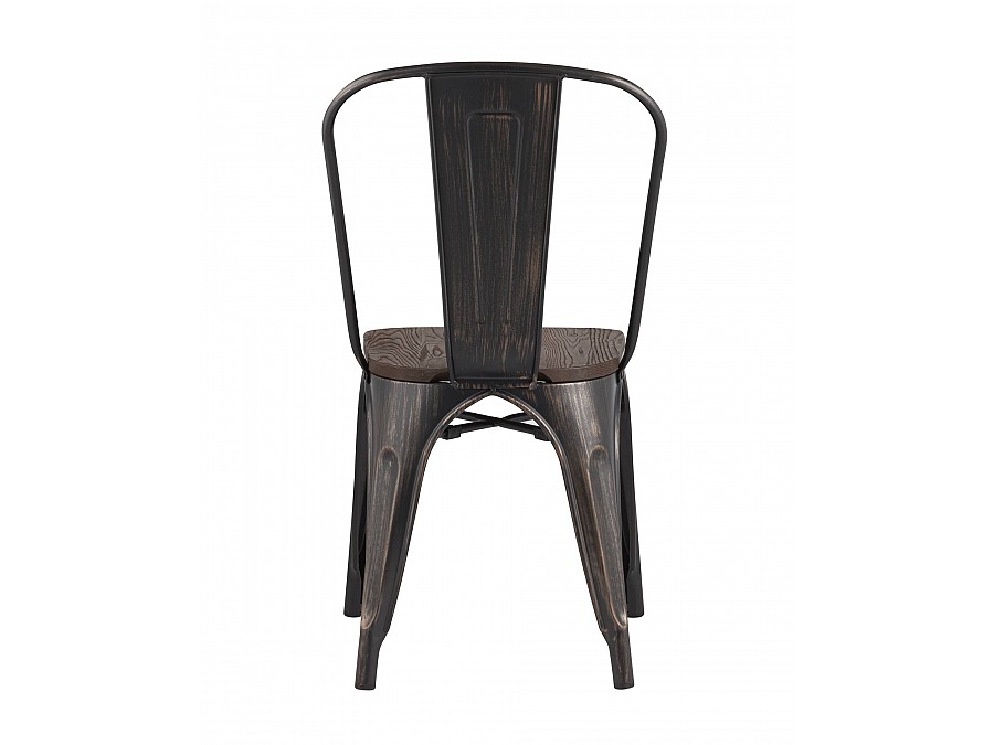 Стул TOLIX WOOD черный патина золото