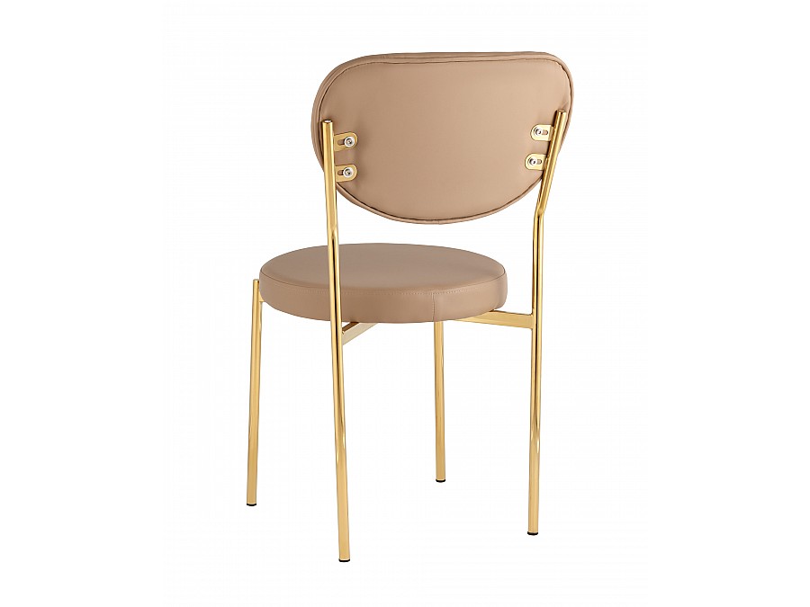 Стул Барбара NEW экокожа бежевая золотые ножки