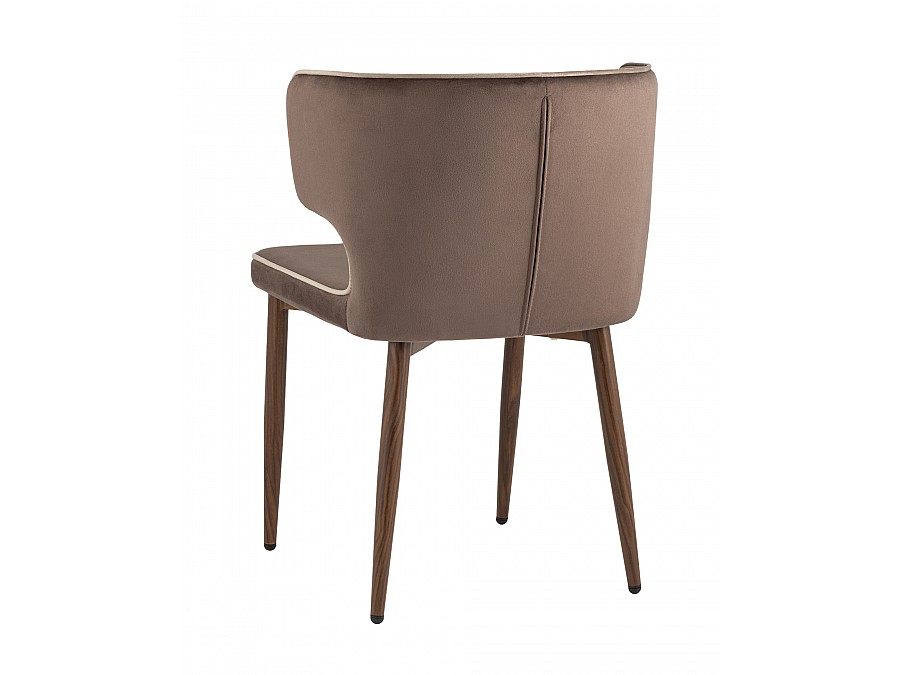 Стул Матео с кантом велюр коричневый ножки дерево