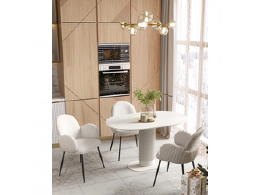 Стул обеденный Wave Stripes букле белый