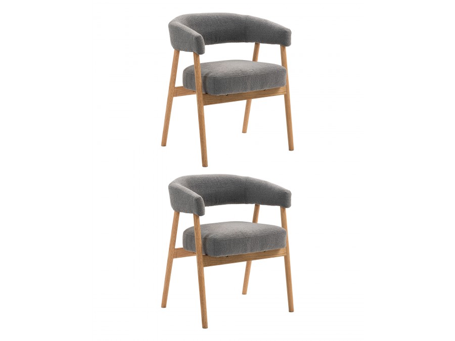 Стул обеденный Zubo с деревянными ножками темно-серый 2 шт.