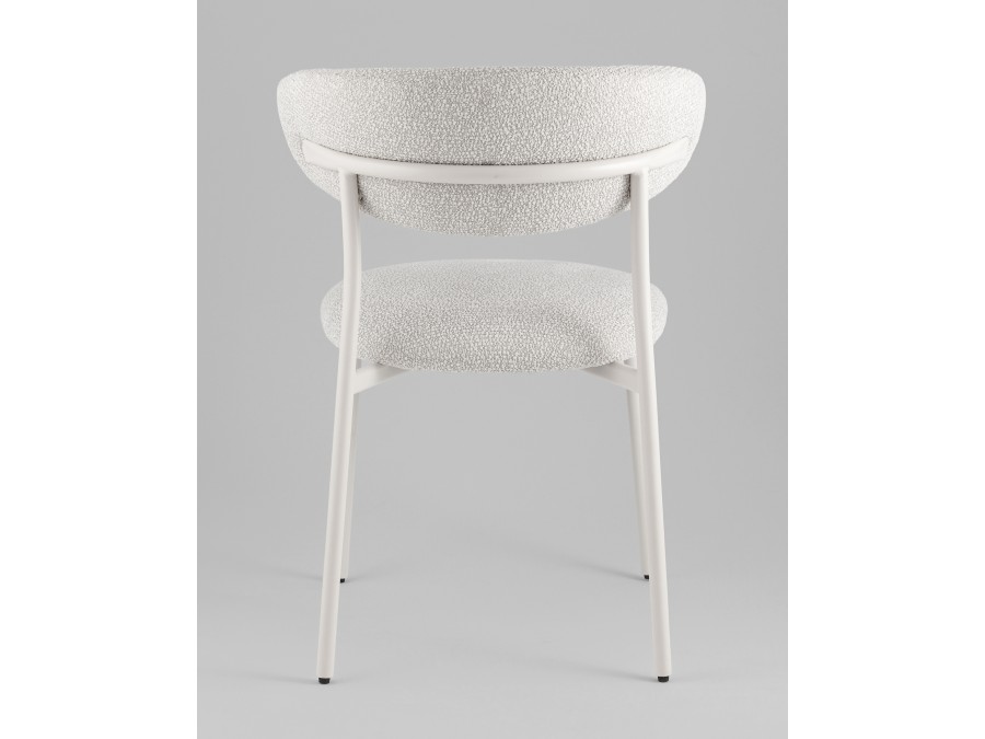 Стул обеденный Ayla серый белые ножки