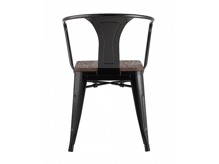 Стул TOLIX ARM WOOD с подлокотниками черный