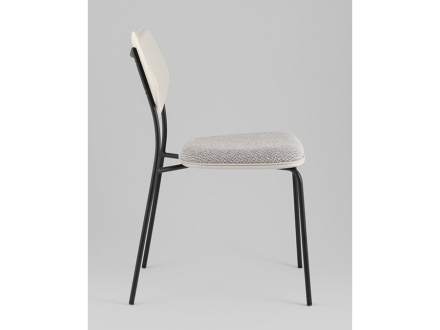 Стул обеденный Casey серый с серой экокожей