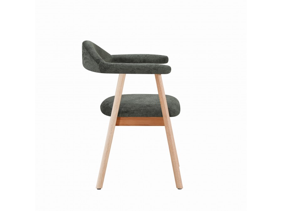 Стул обеденный Shredo темно-зеленый шенилл светлое дерево 2 шт.