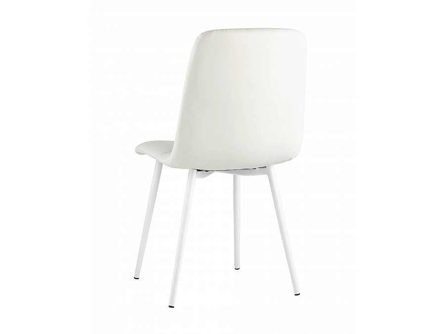 Стул Oliver экокожа белый белые ножки