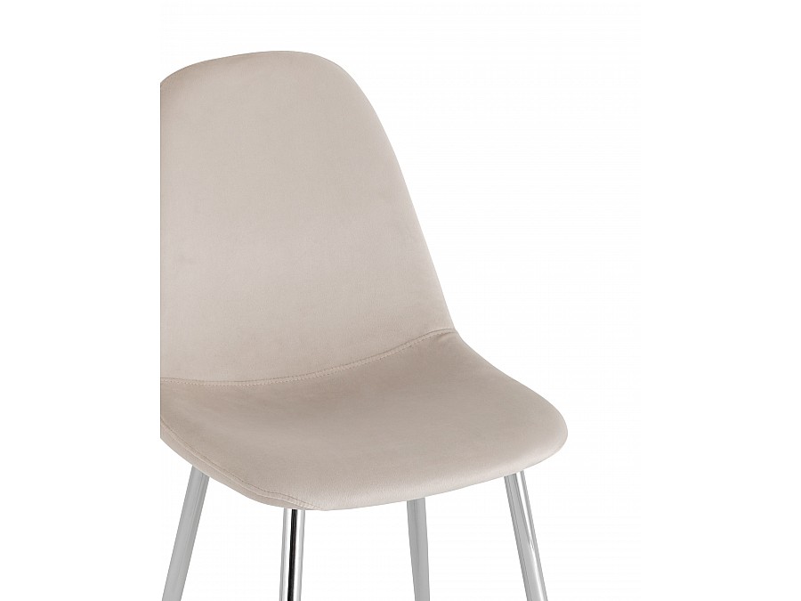 Стул Валенсия SN велюр бежевый хромированные ножки