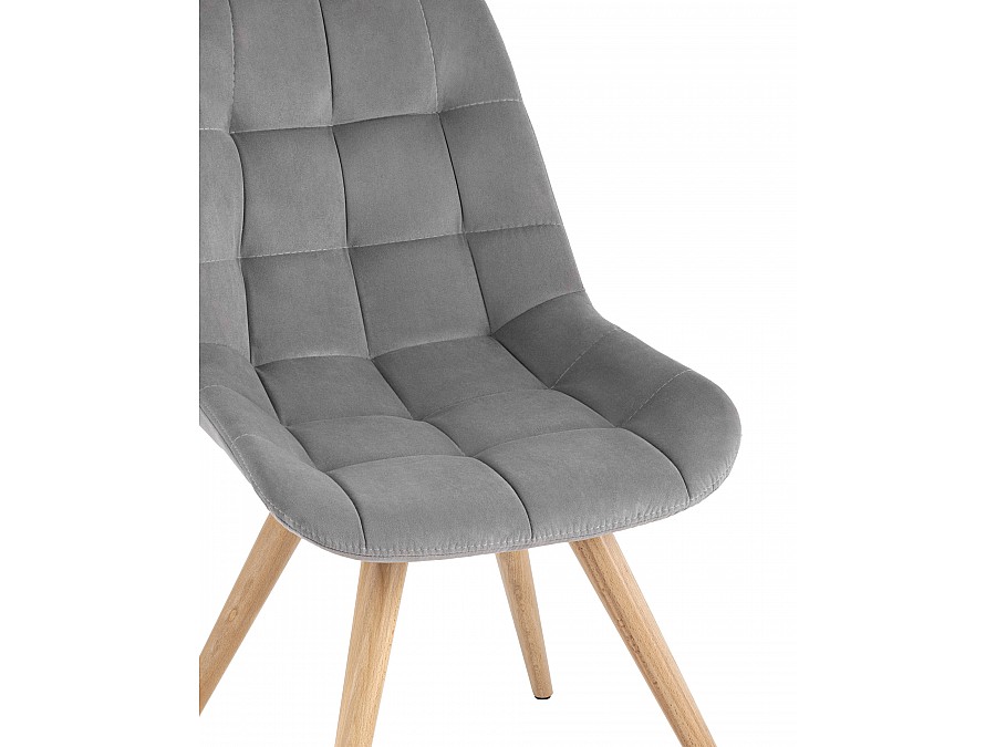 Стул Флекс на деревянных ножках велюр серый