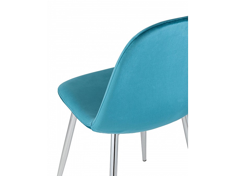Стул Валенсия велюр темно-бирюзовый хромированные ножки